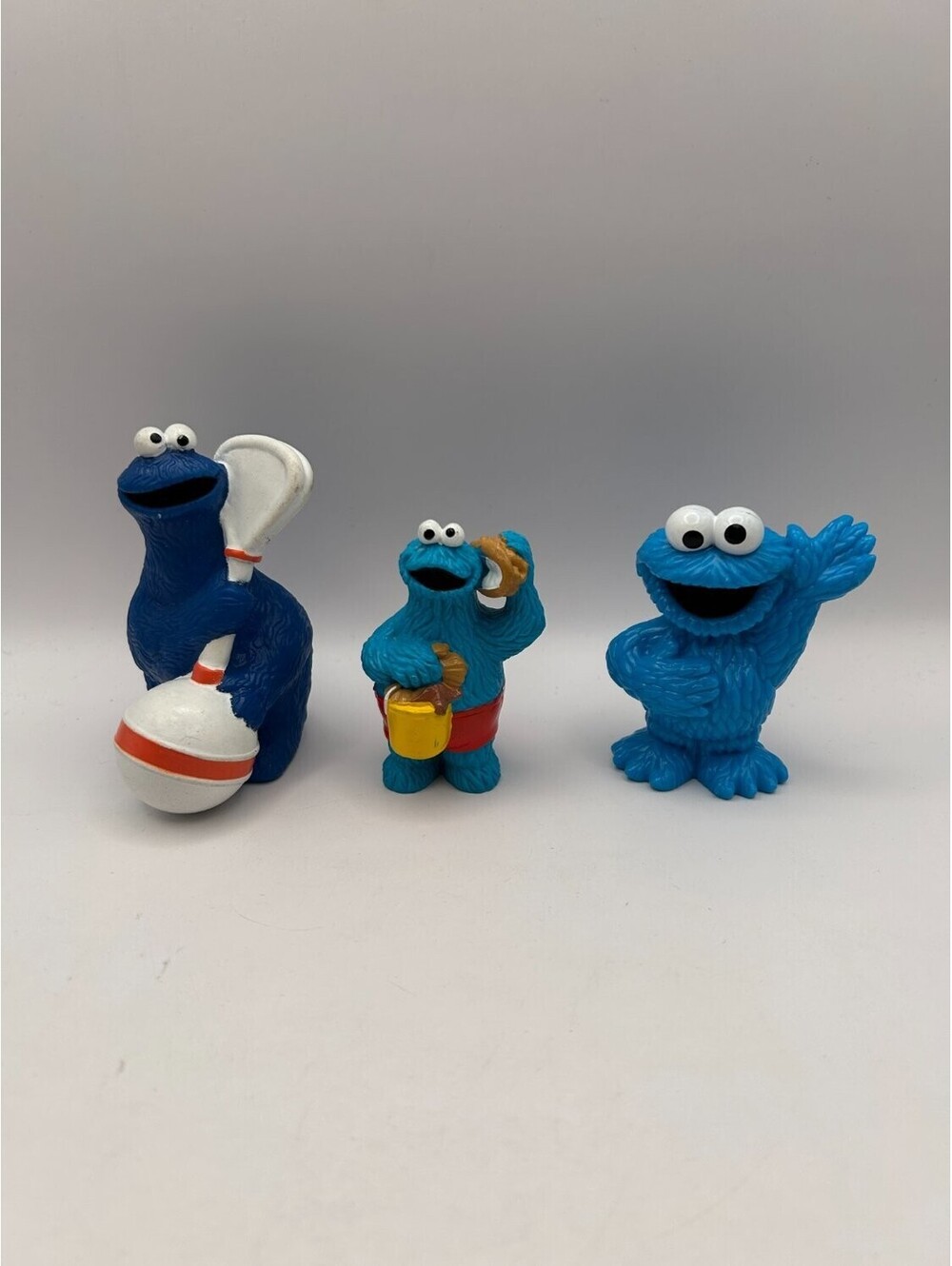 Cookie Monster Sesame Street Figures Lot of 3 Applause & Hasbro